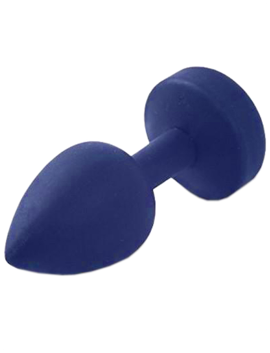 Голубая силиконовая анальная пробка, цвет стразы - светло-фиолетовый, SF-70291-15